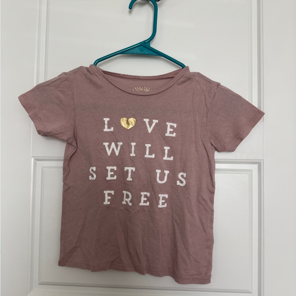 Spiritual Gangster Pink Love Will Set You Free T Shirt Kids Size 6 Girls
